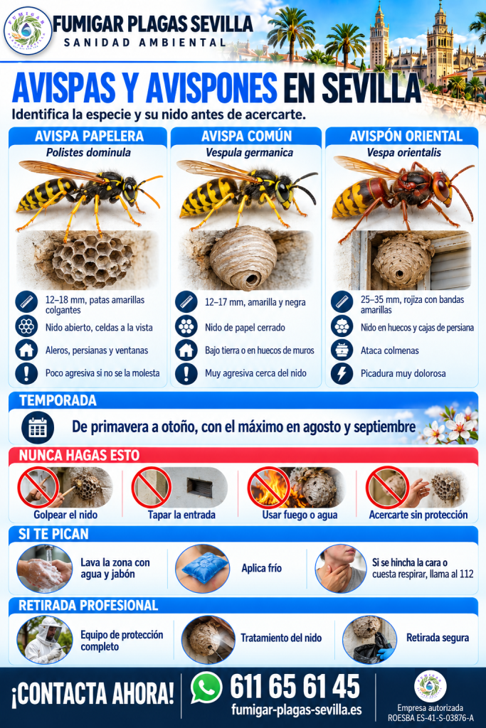 Avispas en Bormujos: infografía con lo esencial para reconocerla y tratarla