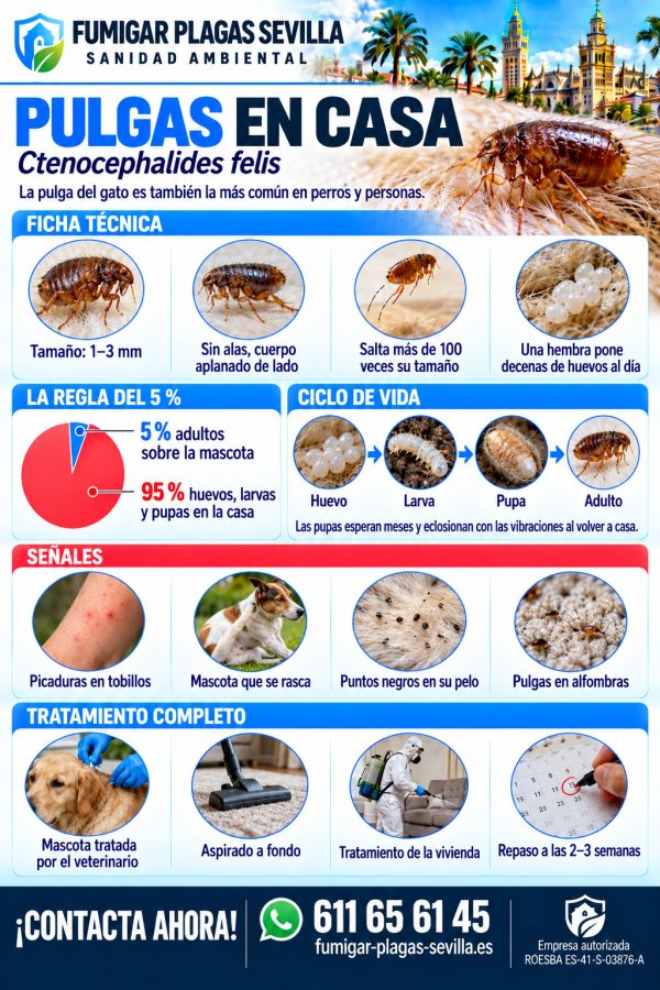 Infografía de pulgas: ficha técnica para reconocerla y eliminarla