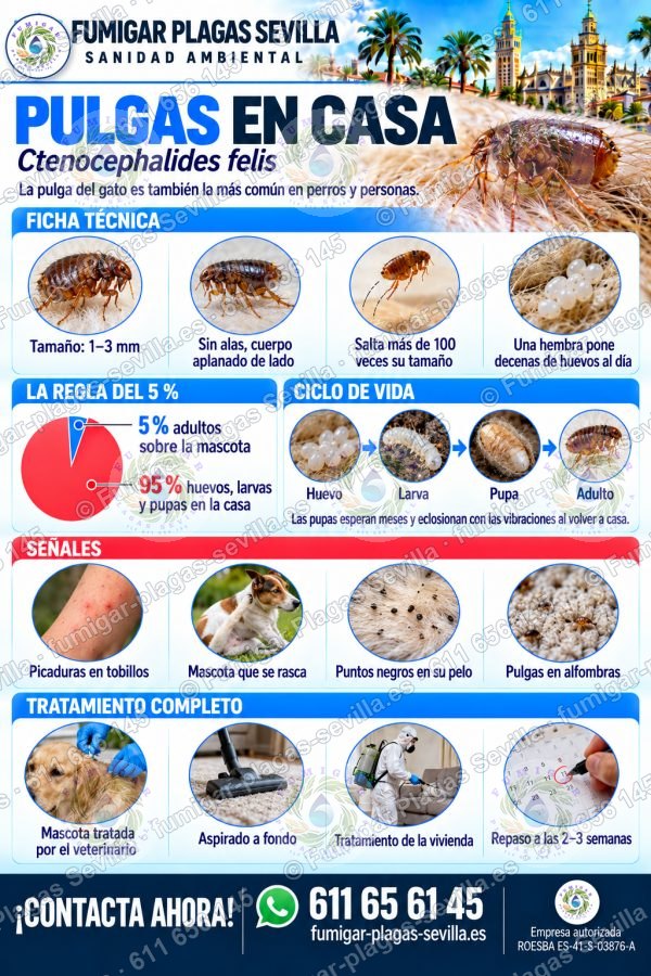 Infografía de pulgas: ficha técnica para reconocerla y eliminarla