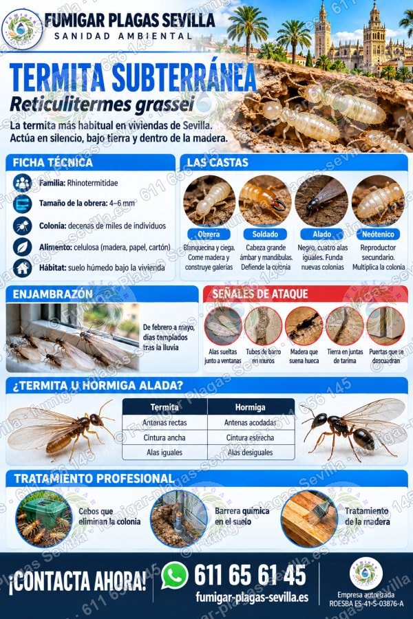 Infografía de termitas: ficha técnica para reconocerla y eliminarla