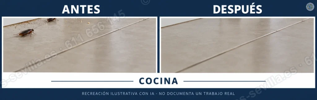 Plagas en Camas: recreación ilustrativa del antes y el después de un tratamiento