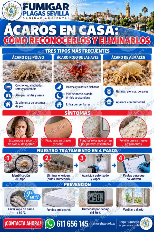 Infografía de ácaros: ficha técnica para reconocerla y eliminarla