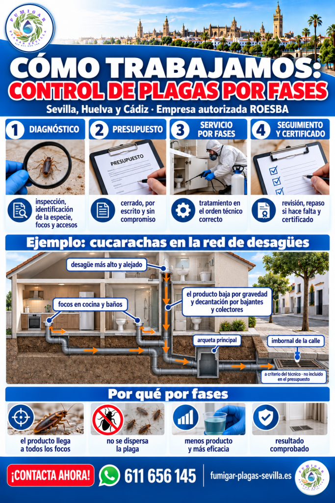 Control de plagas en Sevilla: nuestra secuencia de actuación por fases