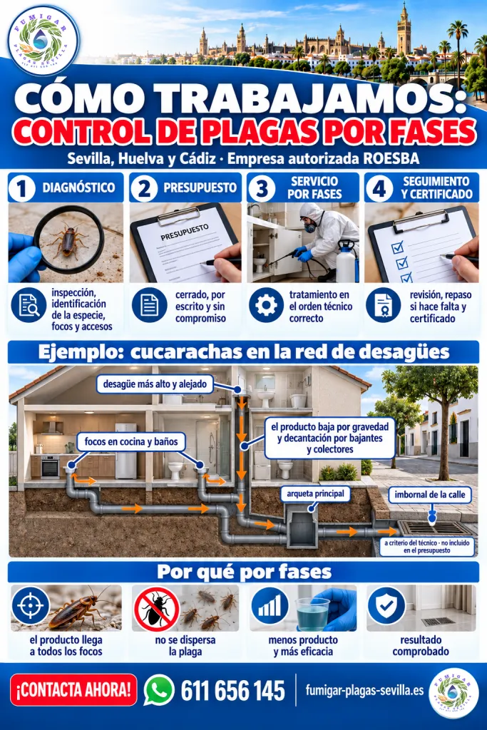 Control de plagas en Sevilla: nuestra secuencia de actuación por fases