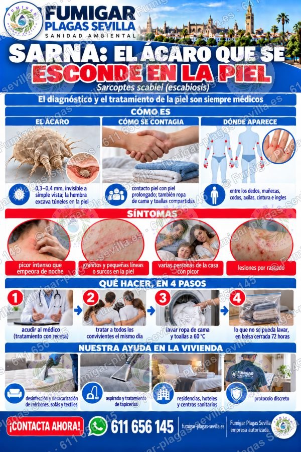 Infografía de sarna: ficha técnica para reconocerla y eliminarla